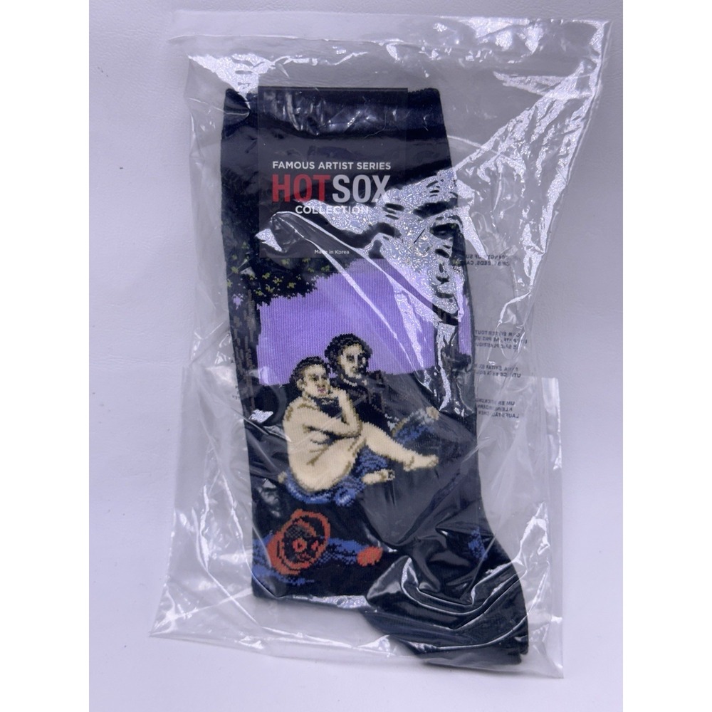 Hot Sox Ladies Cotton Blend Socks Art Series Manet's Luncheon on the Grass Black